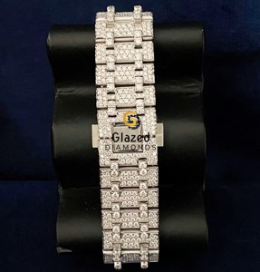 นาฬิกาข้อมือเพชรโมอิสทรงกลมหน้าปัดสีดำดูสดใสสายสแตนเลสสายคาดเอวทำจากสเตนเลสสตีล - Product Image 6