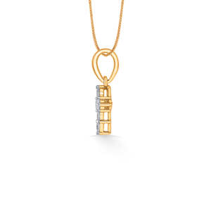 Collier pendentif croix de gardien classique en or et diamants pour femmes - Product Image 3