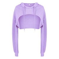 Nouveau Pull à Capuche Court Décontracté Hiver Couleur Unie Dos Nu Grande Taille Extérieur 100% Coton Imperméable Respirant