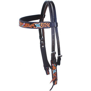 Bride de cheval fantaisie Headstall en cuir élégant Bride d'équitation réglable Formation confortable Équipement d'équitation équestre durable - Product Image 3