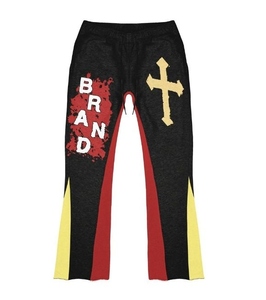 Survêtement évasé 100% coton Logo personnalisé Sweat à capuche et pantalon de survêtement évasé Jogger Ensemble deux pièces Survêtement évasé à impression numérique - Product Image 3