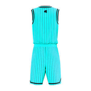 Camiseta y pantalones de baloncesto personalizados de alta calidad Kit de equipo de cuello en V de sublimación Premium impreso en Pakistán Diseño personalizado - Product Image 3