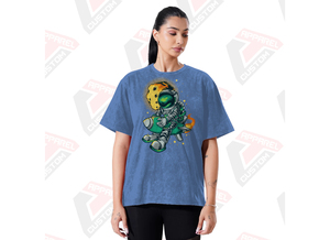 เสื้อยืดผ้ายีนส์ผ้าลูกฟูกสำหรับผู้หญิง100% ผ้าปะติดลูกปัดทันสมัยเป็นมิตรต่อสิ่งแวดล้อมทันสมัยสำหรับฤดูร้อน - Product Image 4