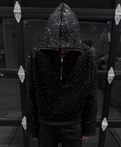 เสื้อฮู้ดแบบสวมหัวสไตล์สตรีทแวร์มีซิปเสื้อฮู้ดสไตล์ฝรั่งเศสเสื้อครอปโอเวอร์ไซส์พิมพ์ลายโลโก้ - Product Image 4