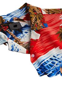 Camisa de resort informal de marca personalizada para hombre 100% tejido de viscosa tendencia manga corta a rayas comodidad botón de ajuste regular al por mayor - Product Image 5