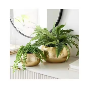 Ensemble de trois jardinières d'extérieur en métal au design attrayant, durables et écologiques, de différentes tailles, style ferme, décoration pour la maison et le jardin - Product Image 5