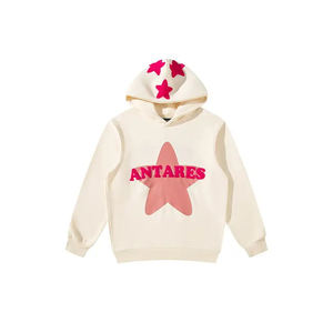 Venta caliente de moda 100% algodón Chenille parches bordados patrón sólido para servicio OEM con capucha para colección de invierno personalizada - Product Image 1