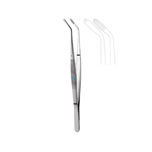 Gran oferta, pinzas de tejido de bayoneta, pinzas curvas de 180mm, Instrumentos dentales quirúrgicos de Cirugía de acero inoxidable alemán - Product Image 5