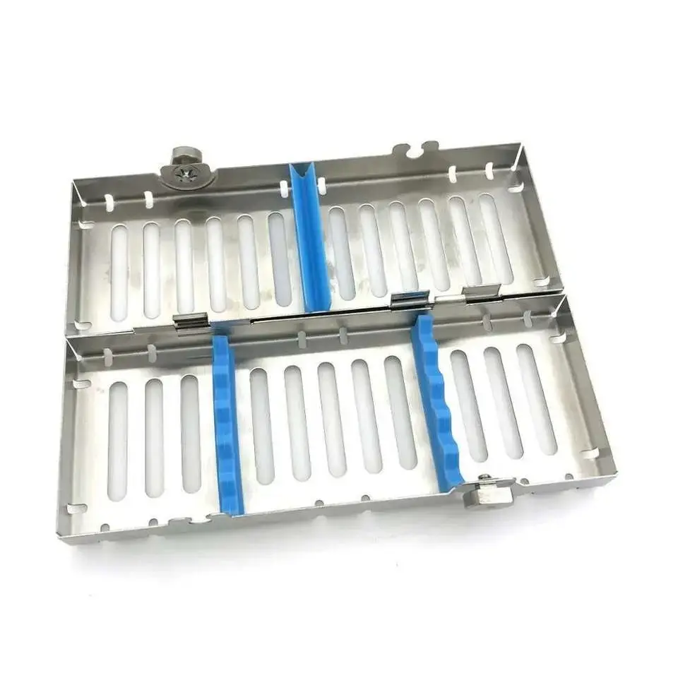 Cassetta dentale di alta qualità per 5 pezzi strumento Autoclave sterilizzazione vassoio rack Box