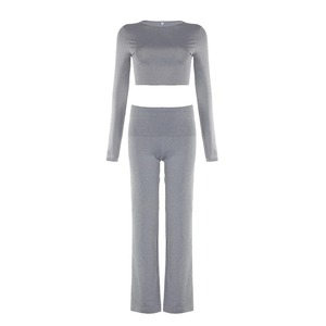 Custom Wholesale 2 Piece Set Stylish Slim Fit Design New Tracksuits 100% Organic Cotton Casual Plain Sweat Suits - Product Image 5