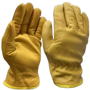 Heavy-Duty Sheep Grain Leather <b>Driver</b> <b>Gloves</b> Comfortable Soft Heat Anti-Static Safety <b>Gloves</b> for Personal Gardening Hand Arm - Product Image 4
