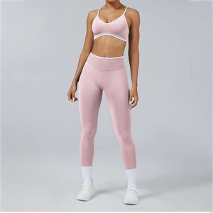 Mode sans couture taille haute contraste respirant course entraînement Gym Fitness sport Scrunch Yoga Leggings pour les femmes - Product Image 2