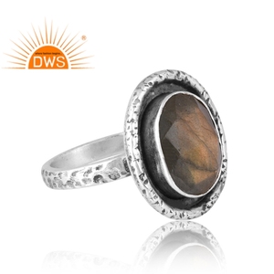 Bague en argent sterling 925 avec pierre précieuse naturelle labradorite, fabrication de bijoux indiens sur mesure, vente chaude - Product Image 4