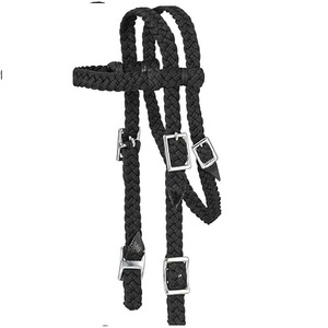 Brida Completa para Caballo Joya, de Cuero Trenzado, Color Negro - Product Image 1