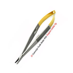 Porte-aiguille Castroviejo personnalisé 5.5 pouces demi or droit avec serrure pince porte-aiguille chirurgicale - Product Image 4