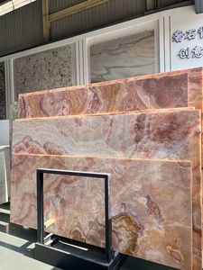 半透明の古典的な赤いバブルオニキス大理石、バックライト付き赤オニキス、マルチカラーマーブル、レッドドラゴンジェイドオニキス（壁張り用） - Product Image 5