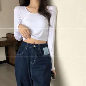 Oem Custom logo Design Spring and Autumn Women's Dress for <b>Black</b> <b>Long</b>-<b>sleeve</b> <b>T</b>-<b>shirt</b> - Product Image 5