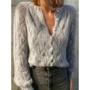 Cárdigan de Lana Tejida para Mujer con Botones de Perla, Manga Larga, Cuello Redondo, Estilo Casual para Primavera y Otoño - Product Image 1