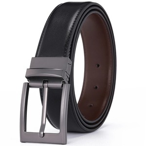 Ceinture en cuir de vache véritable de qualité supérieure pour hommes, ceinture habillée verte tendance, boucle en alliage, design réversible bicolore - Product Image 4
