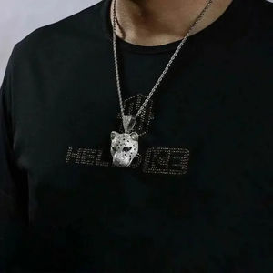 ดาวฝุ่นหรูหราฮิปฮอปแล็บเครื่องประดับเพชรสร้อยคอจี้เพชรรูปสัตว์ประดับเพชรแบบกำหนดเองจี้เพชรชุบทอง - Product Image 3