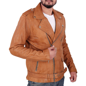 Men Eco-Friendly <b>Leather</b> <b>Jacket</b> with Front Logo High Quality Craftsmanship for Winter Wear and Street Style - Product Image 3