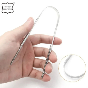 Ensemble de nettoyage buccal portable grattoir à langue en acier inoxydable nettoyant pour langue en métal produit de soins bucco-dentaires de qualité supérieure - Product Image 2