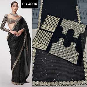 Vêtements traditionnels indiens et pakistanais Saree élégant en soie et coton Salwar Lehenga pour mariage et festival Saree - Product Image 5