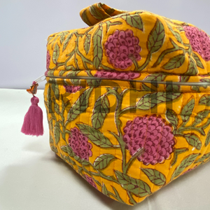 Bolsa de Aseo de Viaje Acolchada Reutilizable en Color Ámbar, Ecológica, Lavable, Grande, Estilo Vintage, para Compras Diarias, Cosméticos - Product Image 4