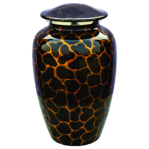 Urna funeraria negra hecha a mano con estampado dorado de 10 pulgadas con bolsa de terciopelo, diseño ecológico y personalizable - Product Image 2