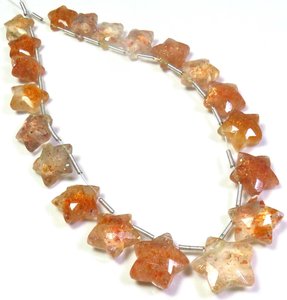 ลูกปัดซันสโตนสีส้มธรรมชาติจากแอฟริกา เกรดท็อป 20 ชิ้น ขนาด 9-14 มม. ทรงเหลี่ยมเหลี่ยมเพชรพลอย แสงสีรุ้ง 70 กะรัต - Product Image 6