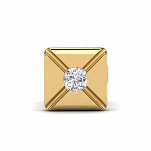 Premium 10K Solid <b>Gold</b> <b>Gold</b> Plated <b>Men's</b> Luxury Hip Hop Iced Stud <b>Earrings</b> - Product Image 2