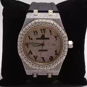 Nouveau mouvement automatique de haute qualité glacé luxe personnalisé Hip Hop Vvs Moissanite diamant montre-bracelet pour hommes femmes - Product Image 4