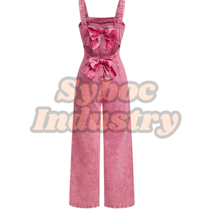 จั๊มสูทขากว้างสำหรับชุดเดรสลำลองฤดูร้อนกางเกงผ้ายีนส์ซักเบามีสไตล์ - Product Image 6