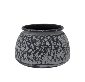 Florero de diseño elegante, maceta de hierro negra con uso antiguo gris para mesa, decoración navideña hecha a mano a granel - Product Image 4