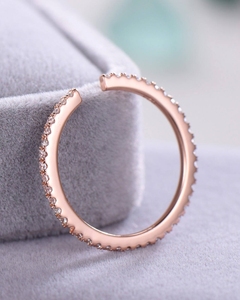 กุหลาบแหวนทองเพชรหรูหราการออกแบบใหม่แข็งทองเครื่องประดับปรับแหวนเพชรจริงแหวน - Product Image 4