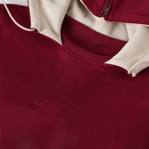 เสื้อฮู้ดดี้เดลต้า คริมสัน เพรป ยูนิเซ็กซ์ ผ้าฝ้ายออร์แกนิคฟลีซ 300 กรัม เป็นมิตรกับสิ่งแวดล้อม สำหรับฤดูหนาว รับผลิตตามแบบ OEM ปักโลโก้ด้วยไหมเชนีล - Product Image 4