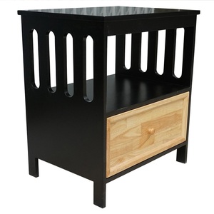 SFTDG020 Moderno Mueble de Dormitorio con 1 Cajón, Gabinete de Noche Negro con Diseño Elegante - Product Image 1