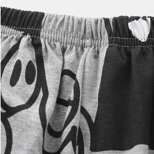 Traje deportivo de ocio de verano para hombre, conjunto de 2 piezas de camiseta y pantalones cortos de manga corta de tela de rizo estampada - Product Image 6