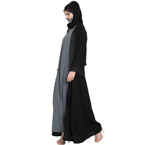 Ropa islámica para mujer, gris teñido, 2023, caftán Abaya, nuevo estilo, vestido musulmán, Abaya personalizado, abaya de diseño negro personalizado - Product Image 1