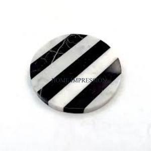 Sous-verres ronds en marbre massif, résistants à la chaleur, faits à la main, de luxe, avec emballage carton couleur personnalisée, best-sellers - Product Image 2