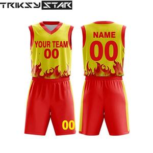 Conjuntos de uniformes de baloncesto hechos a medida transpirable de secado rápido antibacteriano 100% poliéster de talla grande logotipo personalizado impreso ropa deportiva - Product Image 1