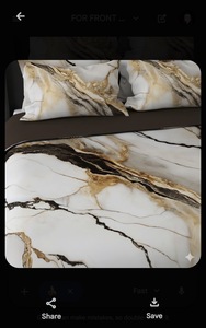 Juego de Ropa de Cama de Lujo 100% Algodón con Costuras Plegadas, Diseño Moderno en Blanco y Dorado, Juego de Funda Nórdica con Patrón Sólido, 600 Hilos - Product Image 4