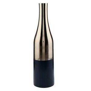 Polished Silver Metal <b>Vase</b> <b>Decorative</b> Home Accent Contemporary Floral Holder <b>for</b> Dining Table Bedroom and Office Decoration - Product Image 3