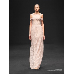 Haute couture élégante femmes robe MAYA AURORA maille ruché robe à la main cristal embellissements ODM robes décontractées Vietnam - Product Image 3