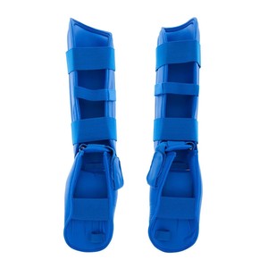 Blue PU Leather Shin and Instep Guards for Karate Martial Arts Training Equipment Unisex Protective Gear Durable - Product Image 4