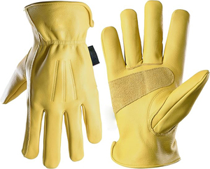 ถุงมือนิรภัยสำหรับงานหนักถุงมือหนังวัวทนทานต่อการเจาะสำหรับงานสวนและใช้งานกลางแจ้ง - Product Image 1