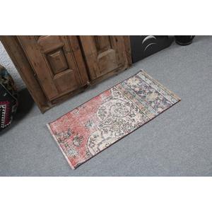 Vintage Rug, 1.5x2.9 ft Small Rug, <b>Red</b> Blue <b>Wool</b> Rug - Product Image 2