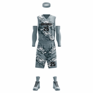 Ensemble de maillots de basket-ball sans manches grande taille, imprimé par transfert thermique, 100% polyester, anti-UV, antibactérien, évacuant l'humidité - Product Image 2