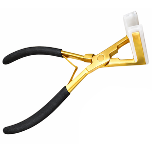Professional Tape In Hair Extension Pliers Stainless Steel Flat Surface Tool with <b>Silicone</b> <b>Pads</b> for Salon and Wholesale Use - Product Image 4