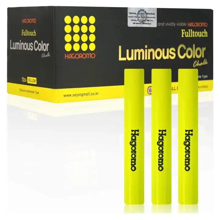 Source GOOD QUALITY neon chalk HAGOROMO Luminous Yellow Color Chalk 72pcs  non-toxic dustless fluorescent chalk on m.